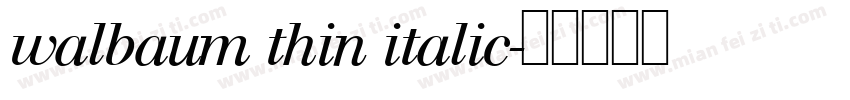 walbaum thin italic字体转换